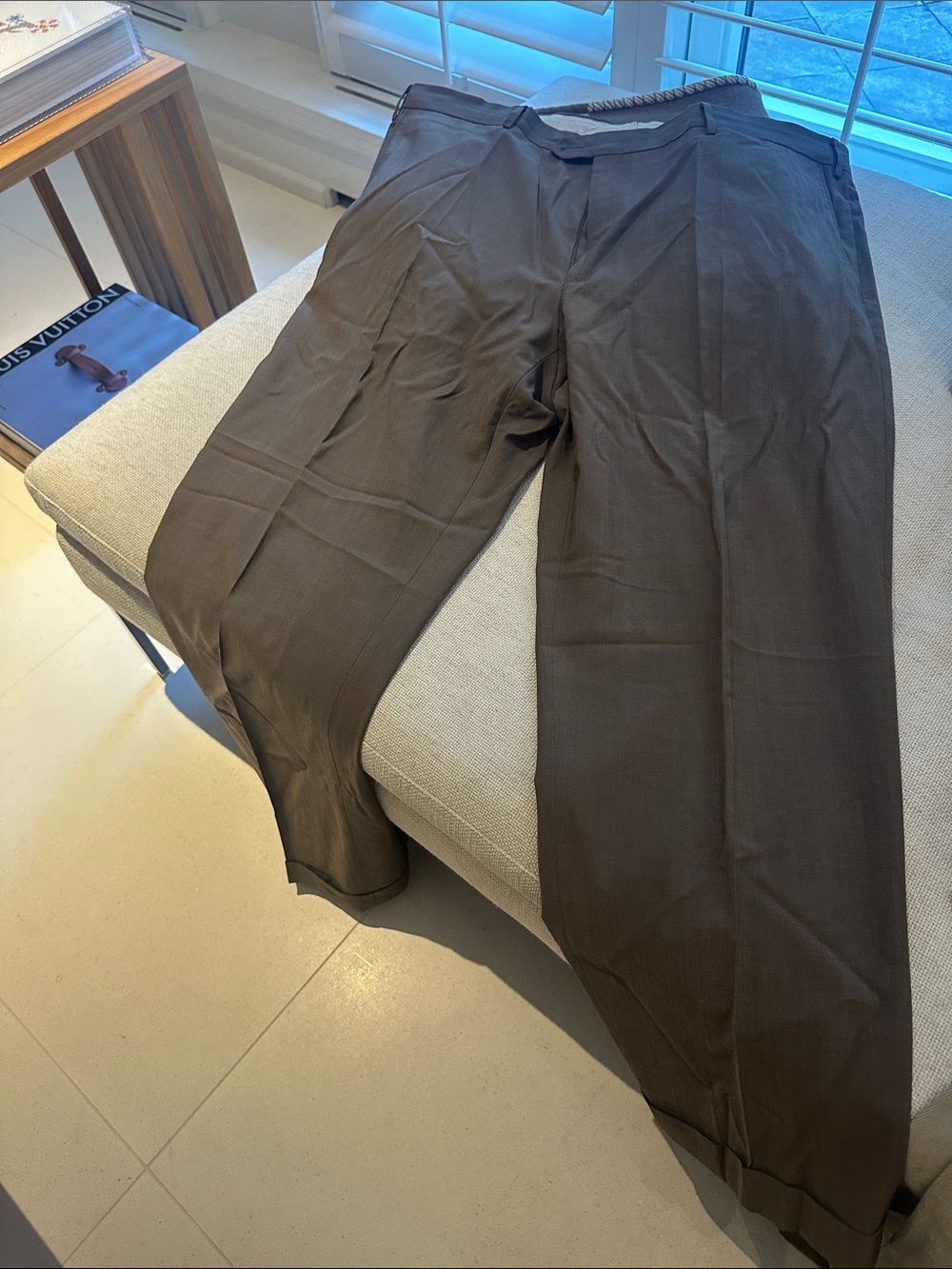 Pal Zileri Men's Brown Dress Trousers